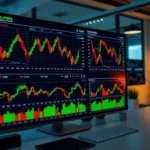 Professional trader using trading view platform to analyze live market data and make informed